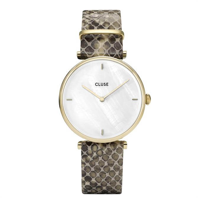 Cluse Triomphe Gold White Pearl/Soft Almond Strap Watch